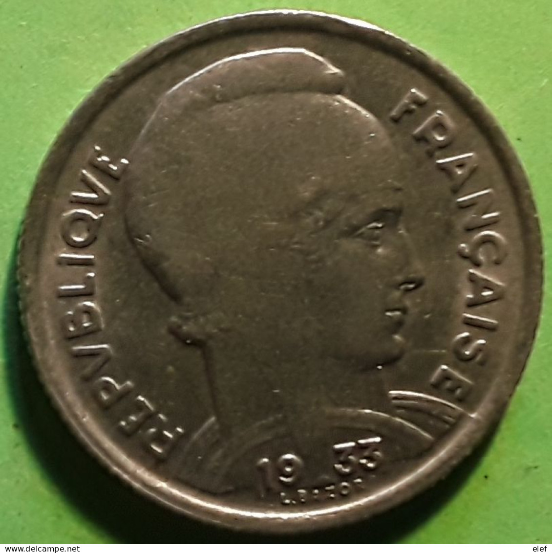 Monnaie Moneta Coin   France , 5 F FRANCS , BAZOR  , 1933 - 5 Francs