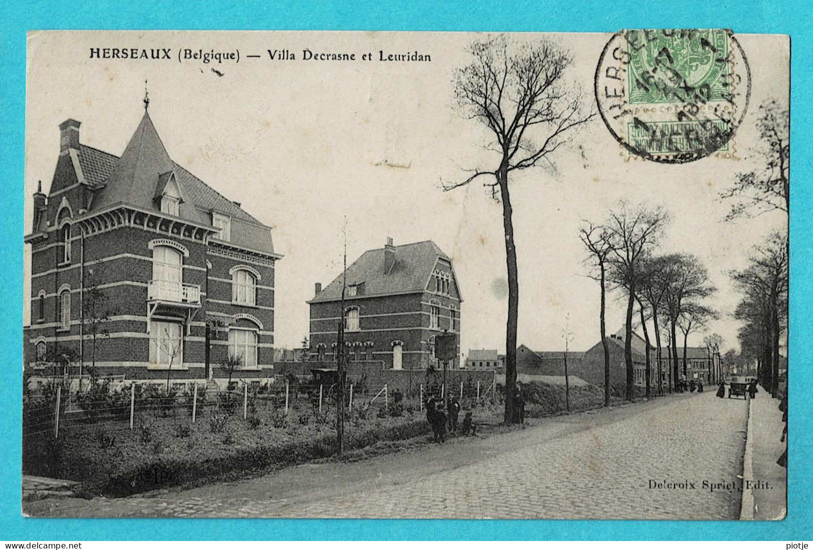 * Herseaux - Herzeeuw (Mouscron - Hainaut) * (Delcroix Spriet, Edit) Villa Decrasne Et Leuridan, Timbre, Animée, TOP - Mouscron - Moeskroen