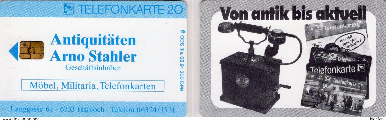 Antiquitäten TK N *a 08/1991(K430) 200Expl.o 75€ Visitenkarte Stahler Haßloch Telefon TC Antik Military Telecard Germany - Téléphones