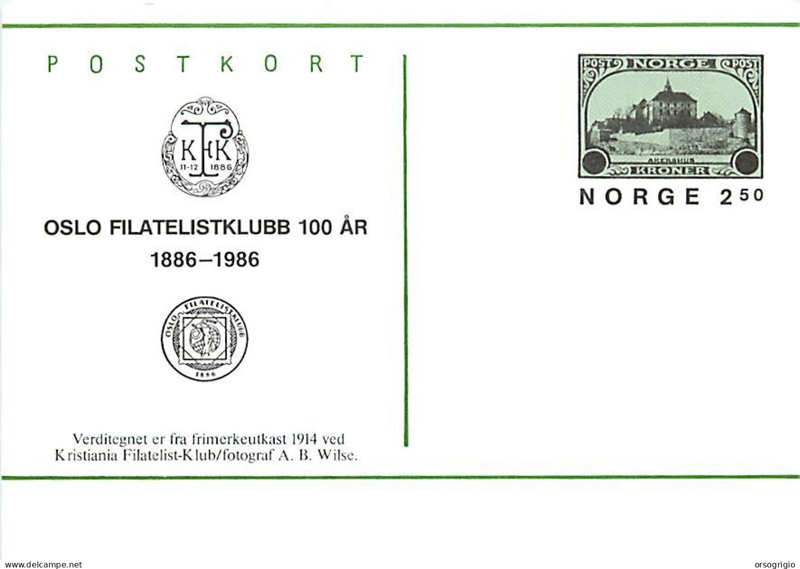NORVEGIA - NORGE - OSLO 1986 - Cartolina Intero Postale - Postwaardestukken