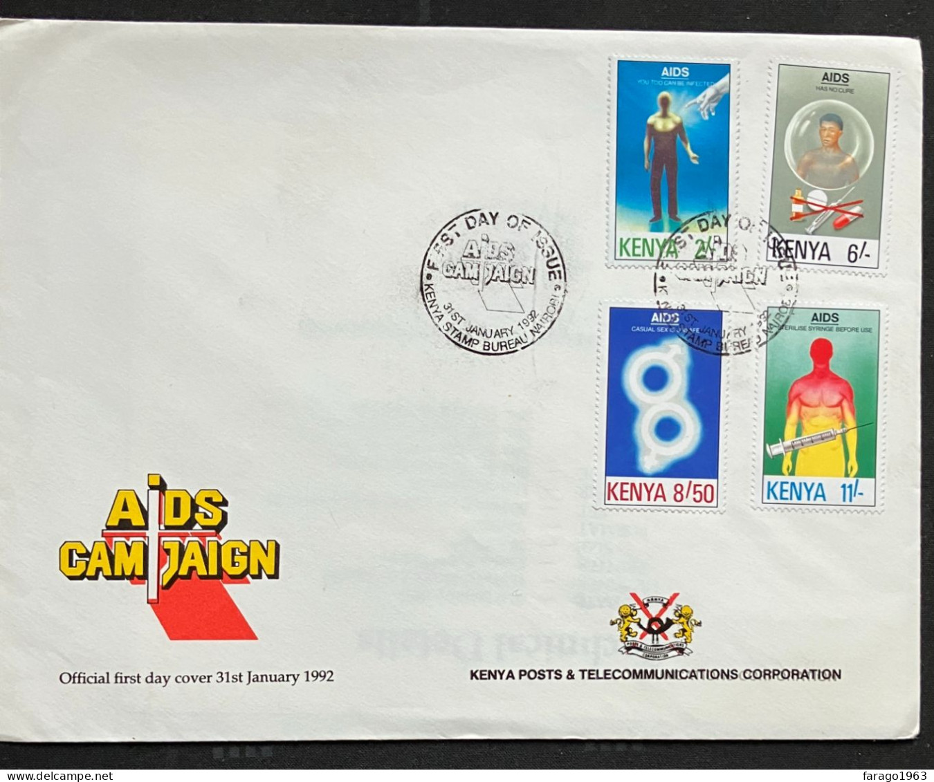 1991 Kenya AIDS SIDA Health First Day Cover  With New Issue Brochure - Kenia (1963-...)