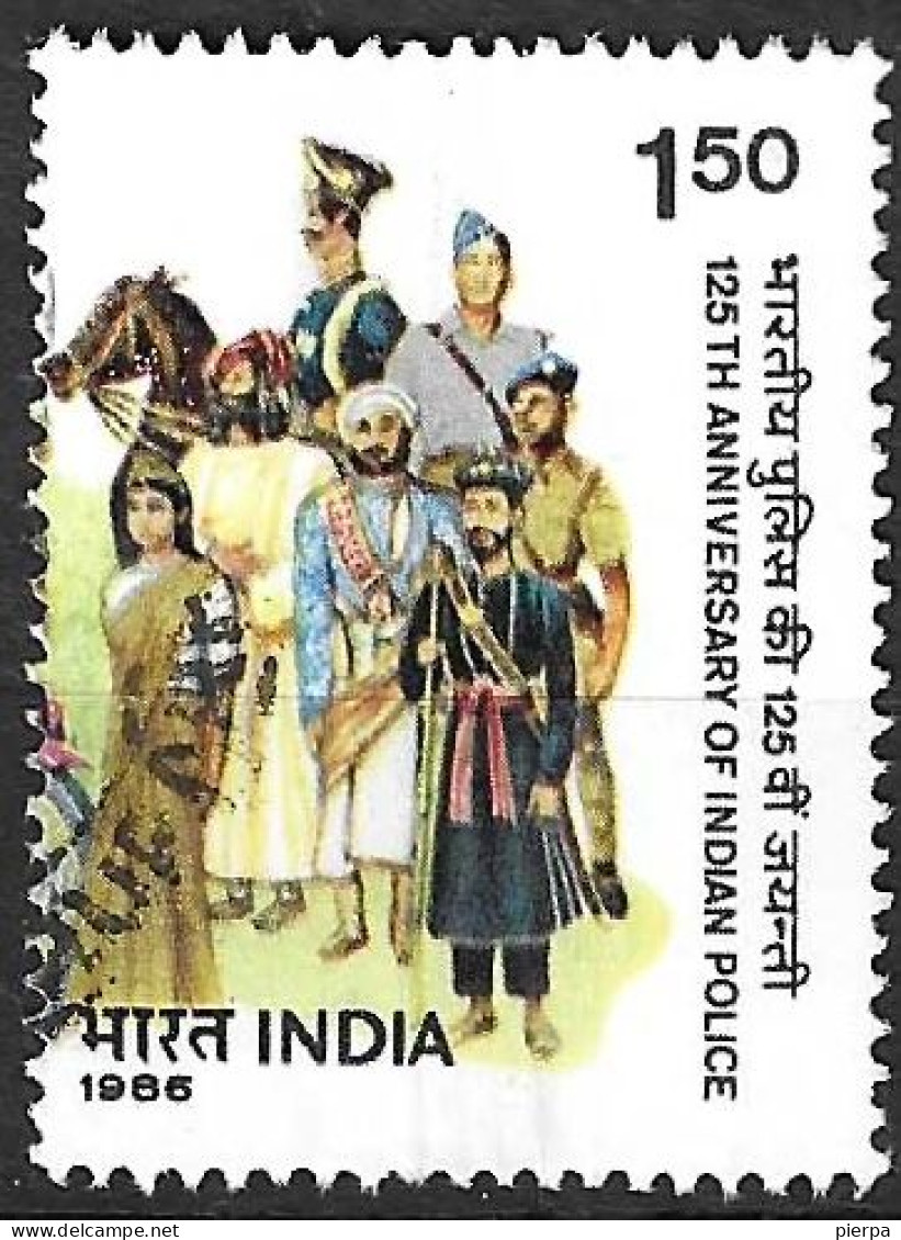 INDIA - 1986 - POLIZIA INDIANA - 1,50 R - USATA (YVERT 881- MICHEL 1065) - Oblitérés