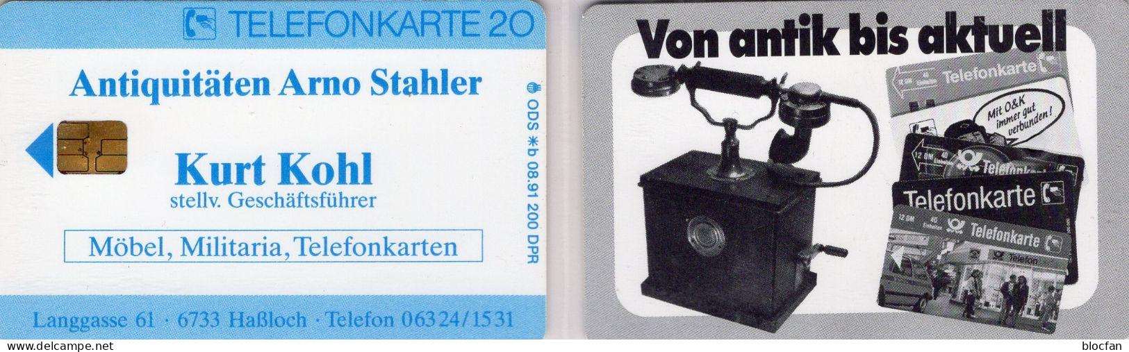 Visitencard TK N *b 08/1991(K430)200Expl.o 75€ Kohler Antiquität Bei Stahler Telefon TC Antik Military Phonecard Germany - V-Series : VIP Et Cartes De Visite