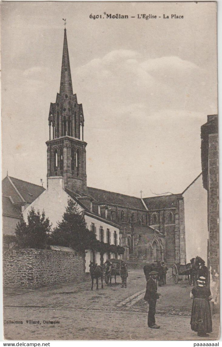 MOELAN SUR MER  L EGLISE LA PLACE - Moëlan-sur-Mer