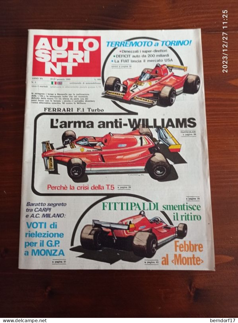 AUTOSPRINT - LOTTO - Automobilismo - F1