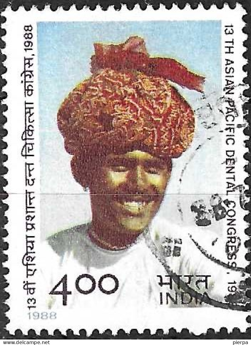 INDIA - 1988 - CONGRESSO DENTISTI - USATO (YVERT 954- MICHEL 1139) - Gebraucht