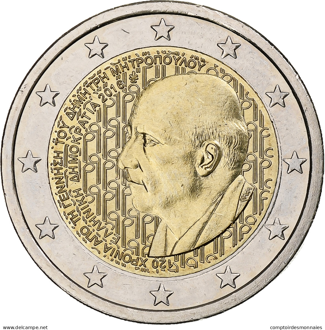 Grèce, 2 Euro, Dmitri Mitropoulos, 2016, SPL+, Bimétallique - Griechenland