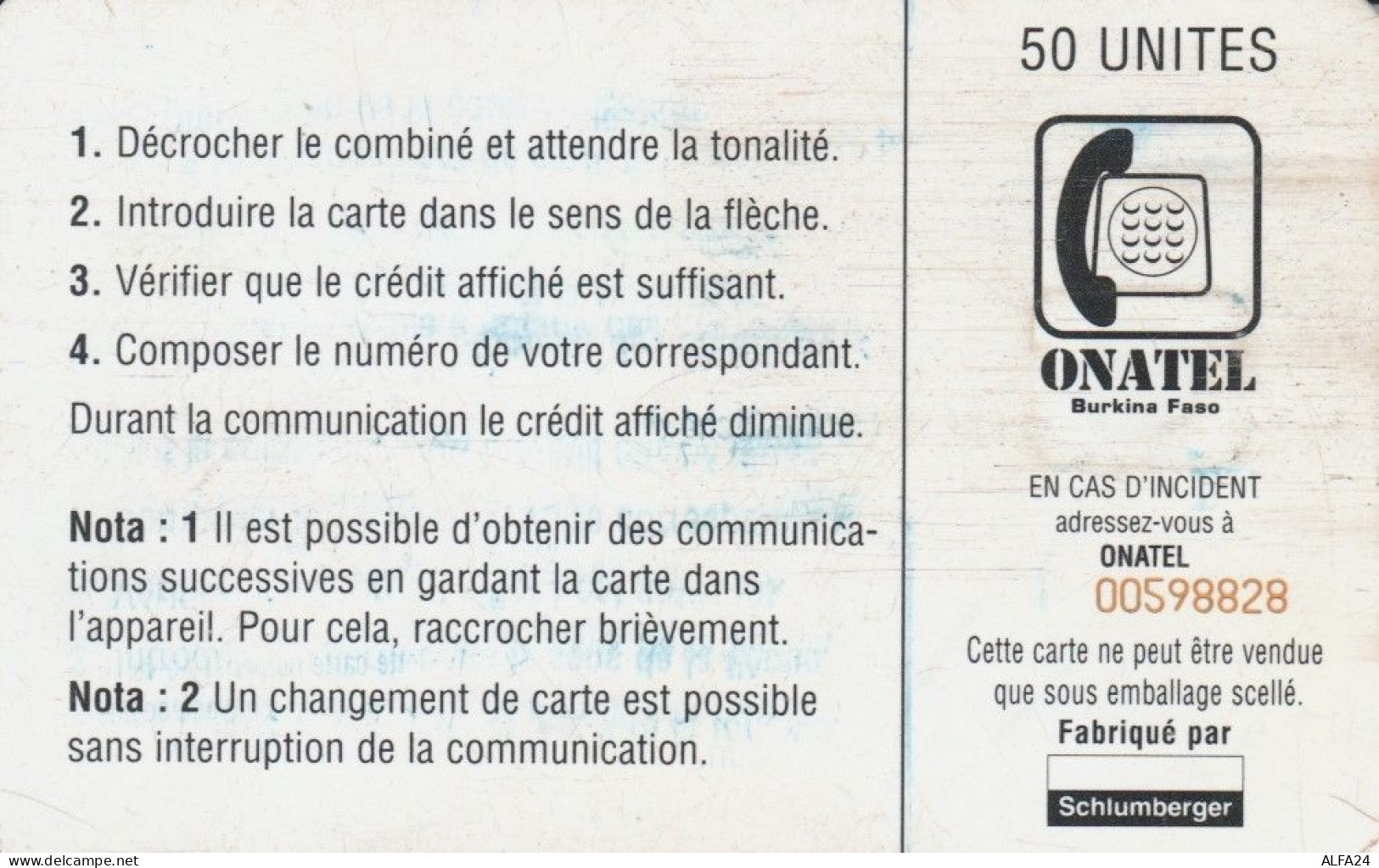 PHONE CARD BURKINA FASO (E84.7.1 - Burkina Faso