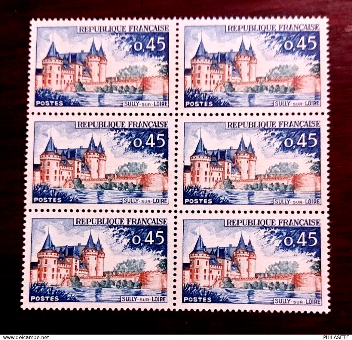 France 1961 Bloc De 6 Timbres Neuf** YV N° 1313 Chateau De Sully - Feuilles Complètes