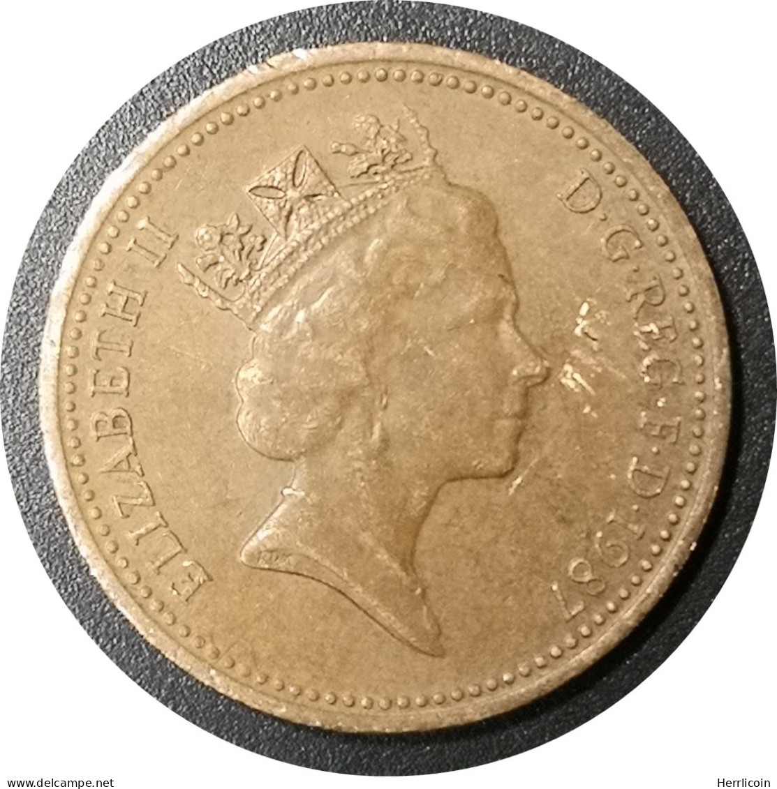 Monnaie Royaume Uni - 1987 - 1 Penny Elizabeth II 3e Portrait - 1 Penny & 1 New Penny