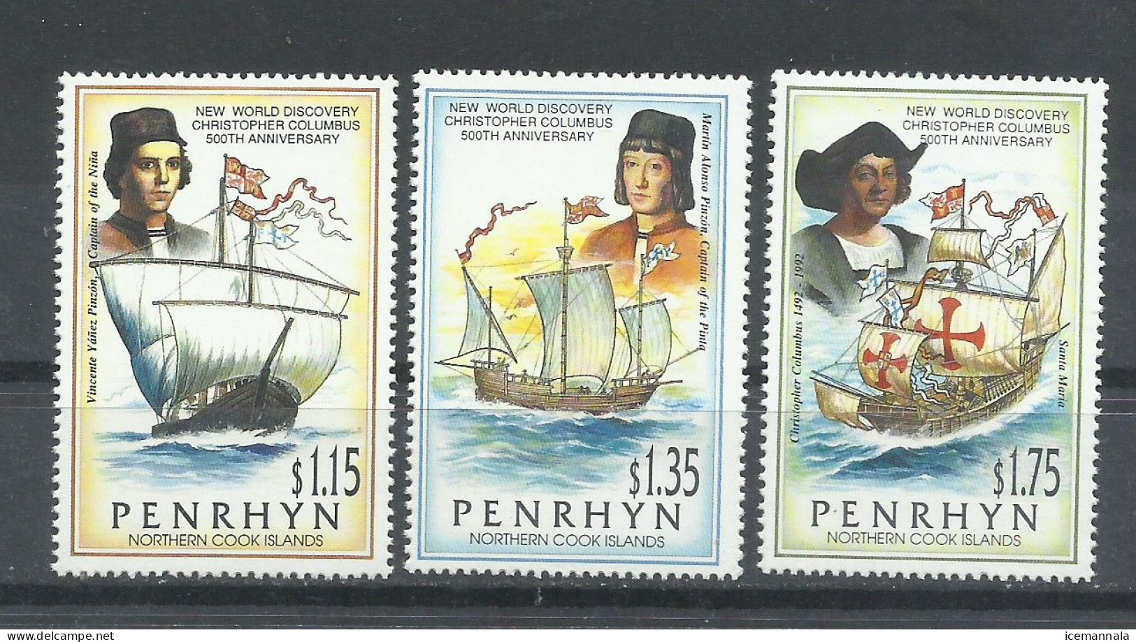 PENRYN    YVERT  390/92  MNH  ** - Christopher Columbus