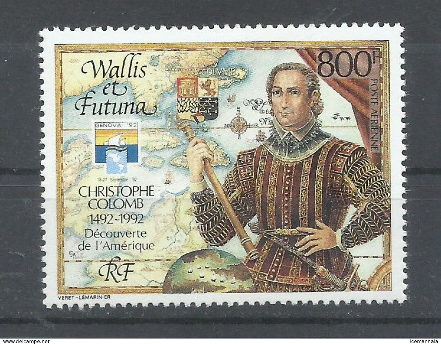 WALLIS  ET FUTUNA   YVERT  AEREO  174   MNH  ** - Christophe Colomb