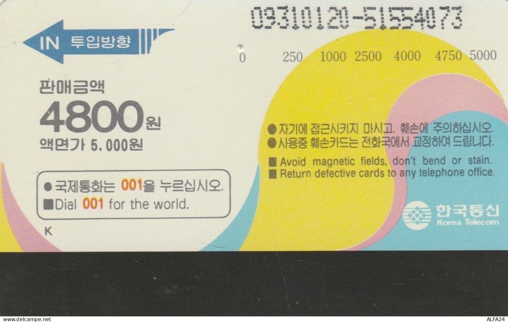 PHONE CARD COREA SUD (E85.48.6 - Corée Du Sud