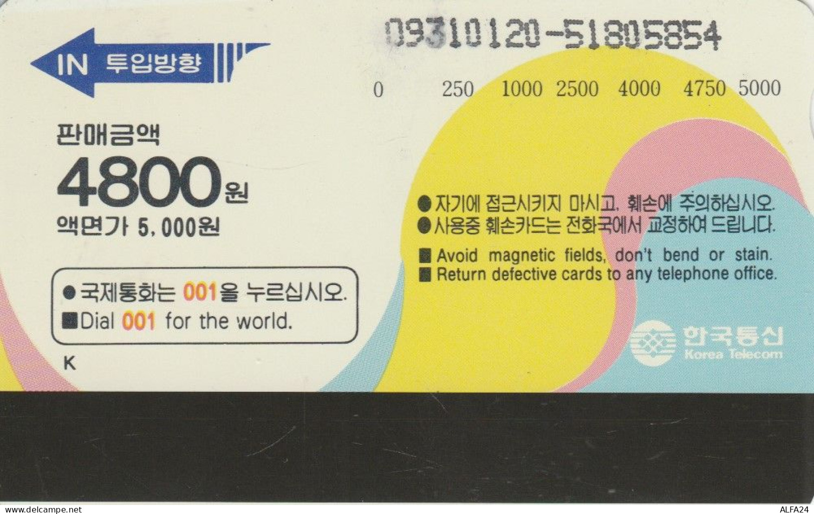 PHONE CARD COREA SUD (E85.48.5 - Corée Du Sud