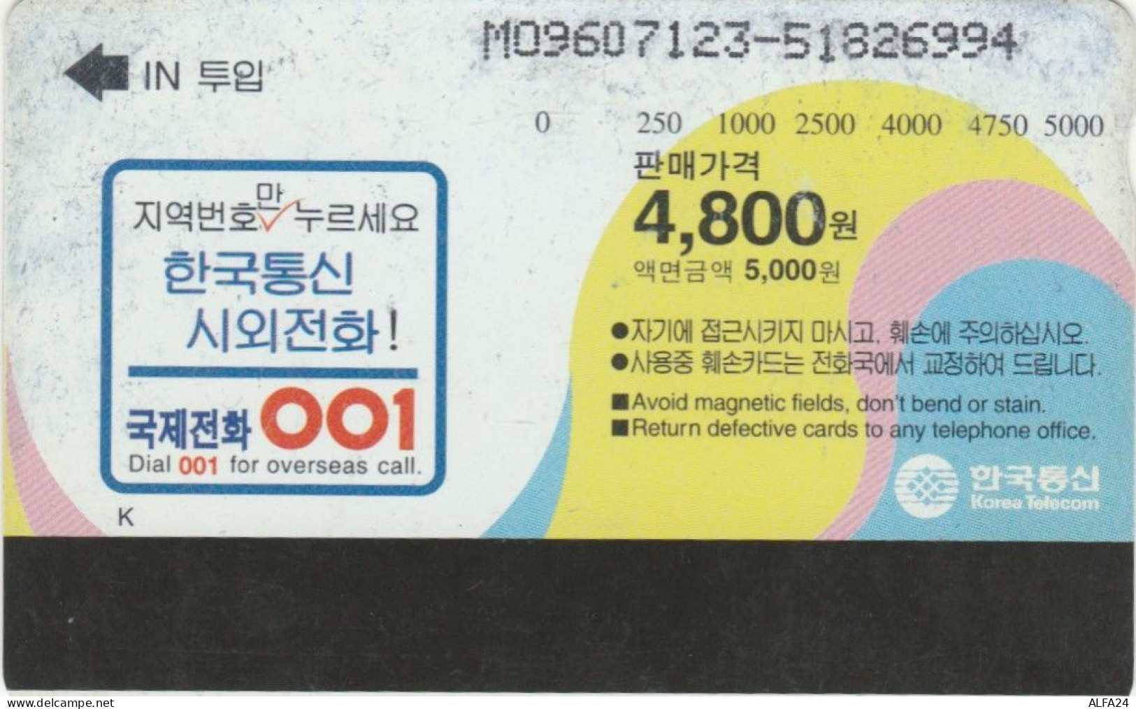 PHONE CARD COREA SUD (E85.47.4 - Corée Du Sud