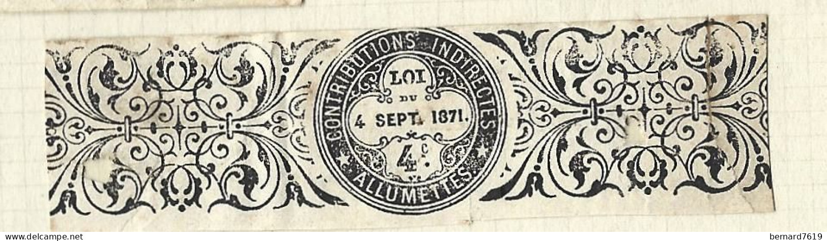 Timbres Taxe  -  Canada - Loi Du 4 Septembre 1871 -  4 Allumettes - Fiscale Zegels