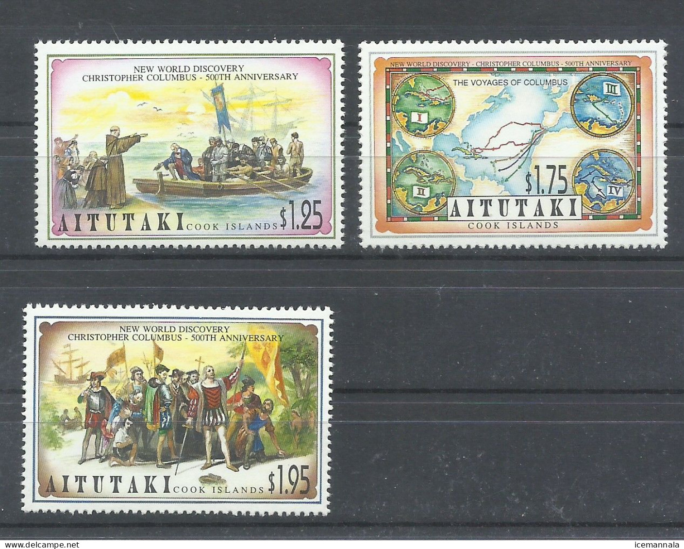 AITUTAKI    YVERT   524/26  MNH  ** - Christopher Columbus