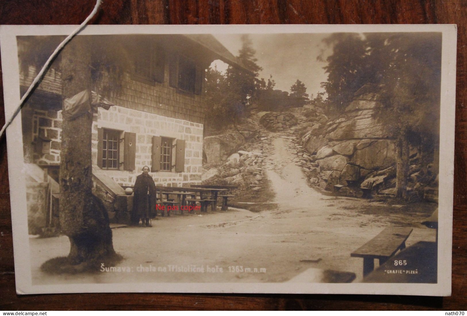 Carte Photo 1920's Sumava Chata Třístoličné Tirage Print Vintage Tchéquie Česko Dreisesselberg - Tchéquie