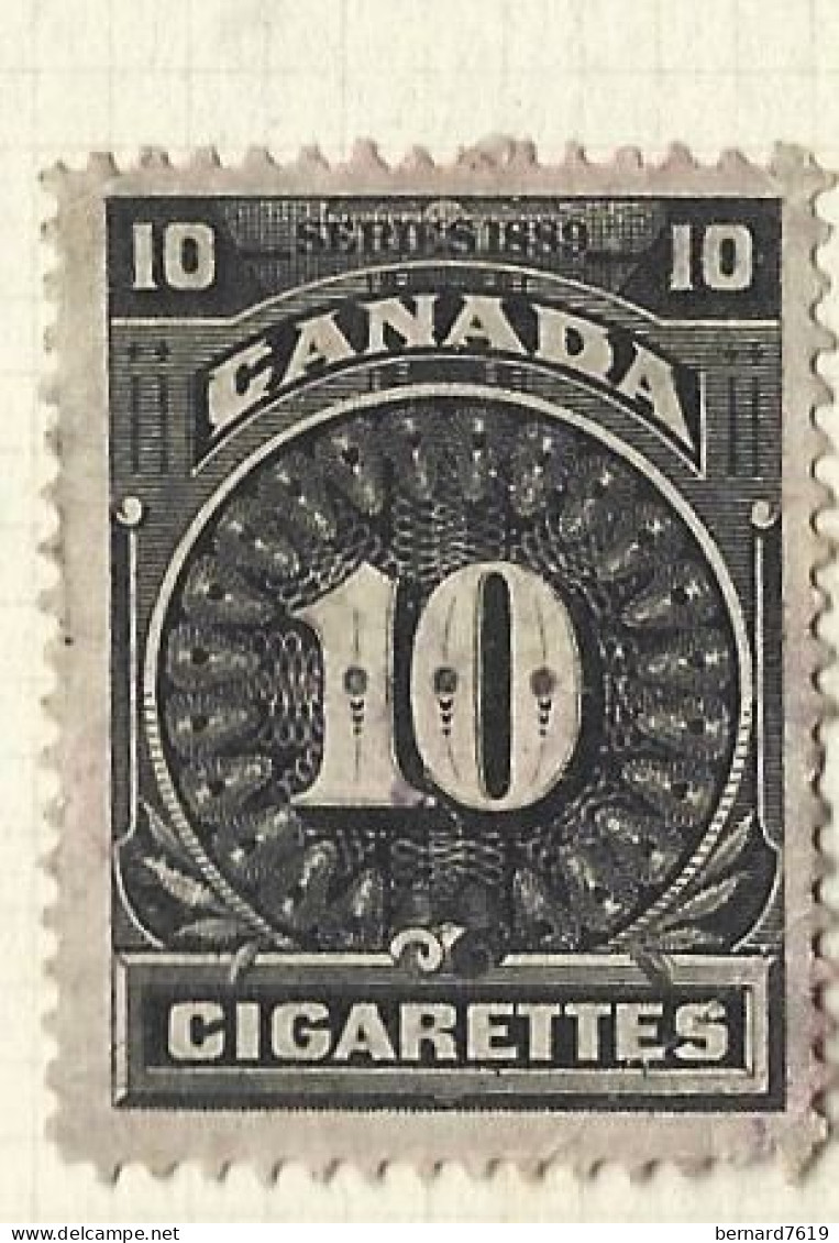 Timbres Taxe  -  Canada - Cigarette -  Series1889 - 10 - Revenues