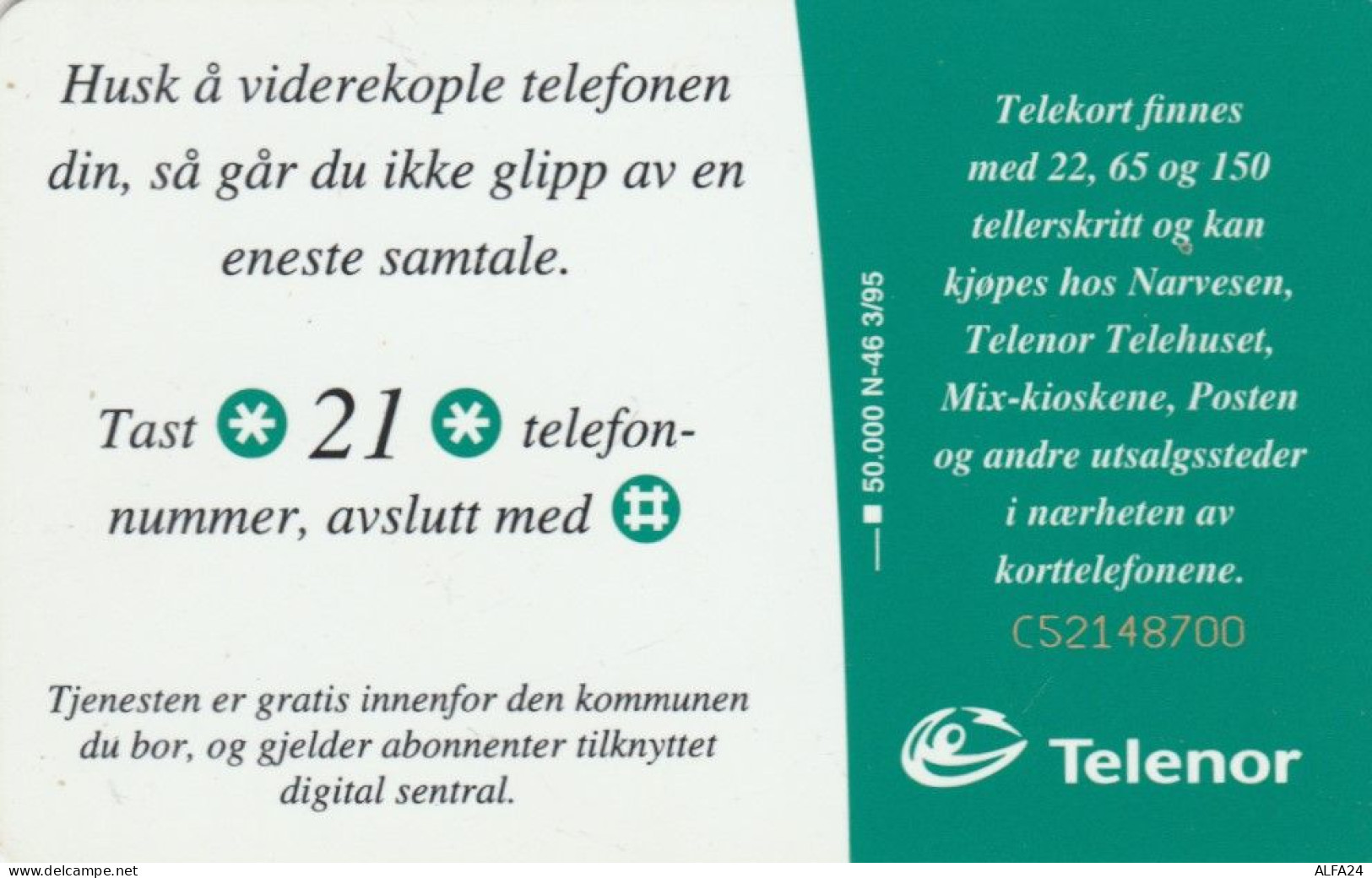 PHONE CARD NORVEGIA (E86.25.2 - Norvège