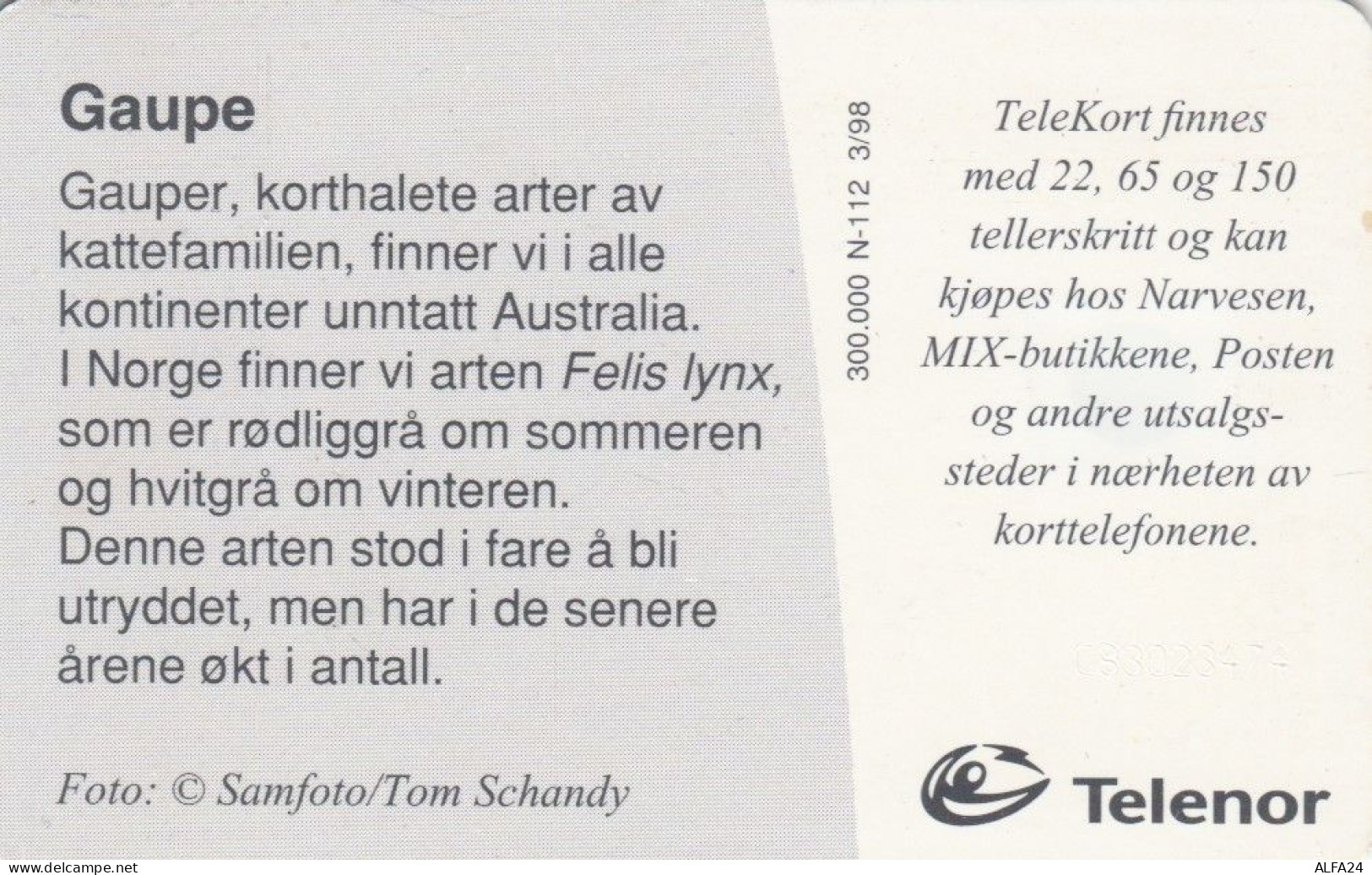 PHONE CARD NORVEGIA (E86.22.7 - Norwegen