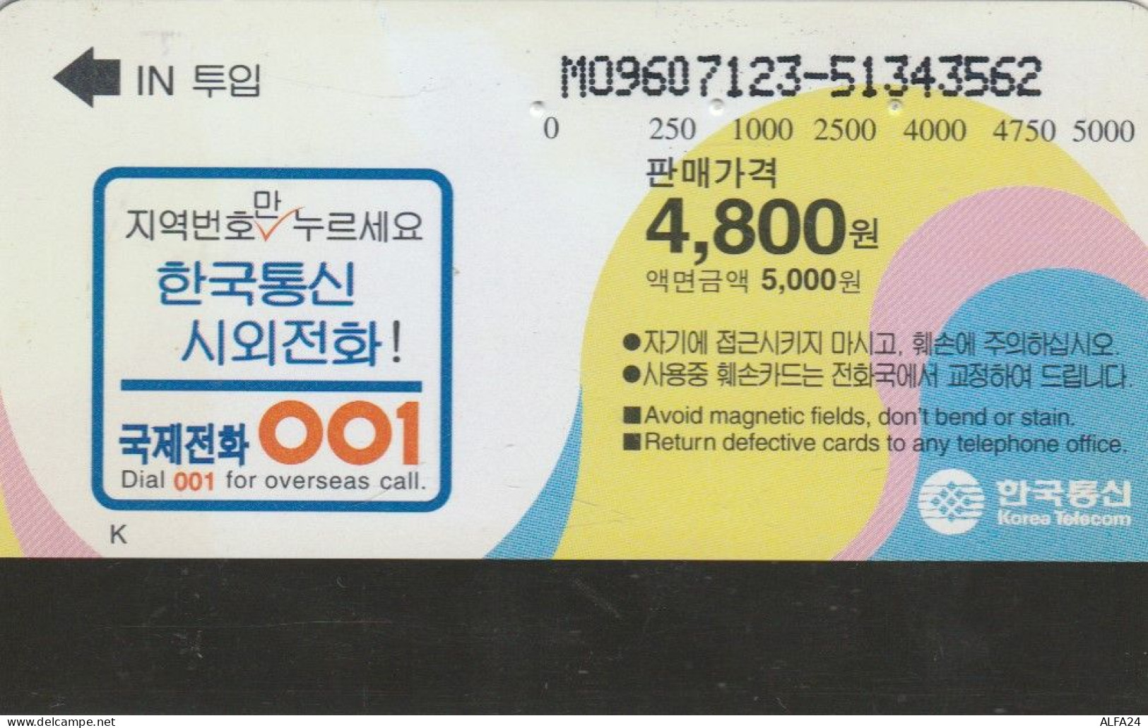 PHONE CARD COREA SUD (E86.10.5 - Corée Du Sud
