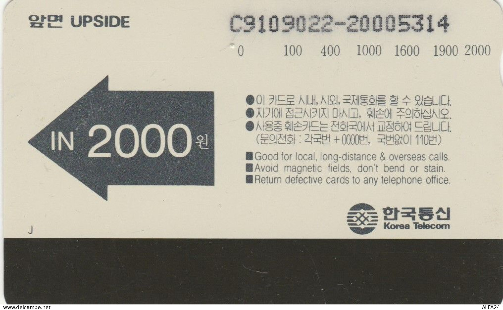 PHONE CARD COREA SUD (E86.6.2 - Corée Du Sud