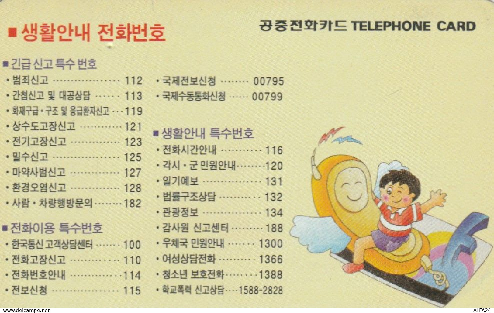 PHONE CARD COREA SUD (E86.5.7 - Corée Du Sud