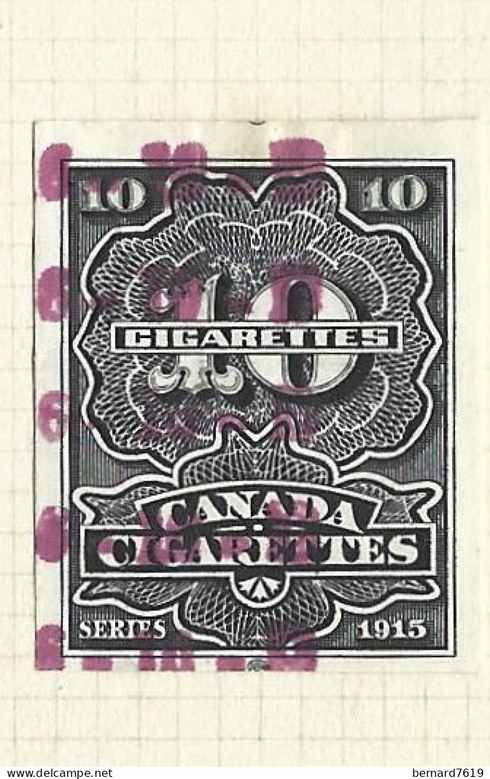 Timbres Taxe  -  Canada - Cigarette -  Series 1915  - 10 Cigarettes - Steuermarken