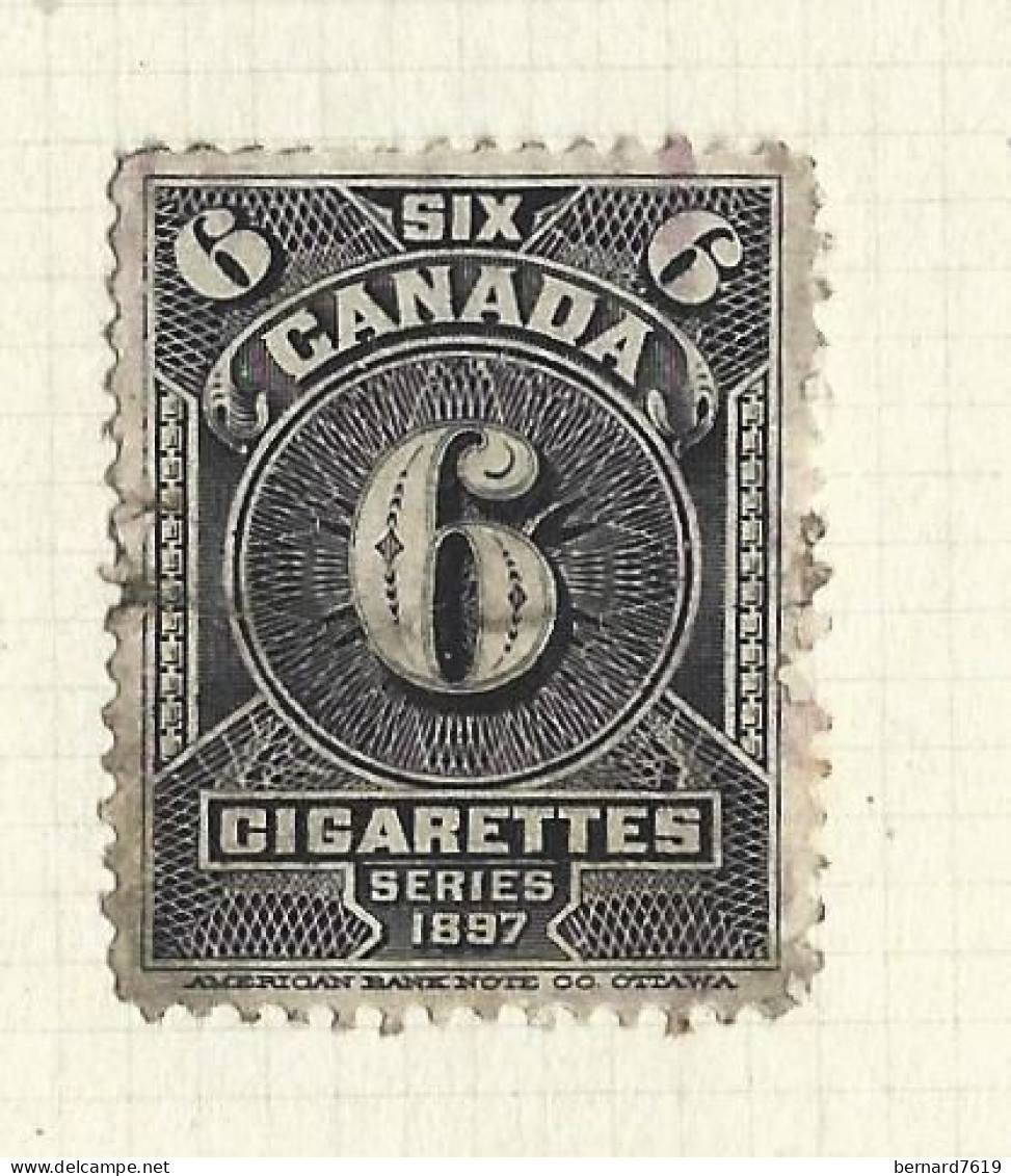 Timbres Taxe  -  Canada - Cigarette -  Series 1897  - 6 Cigarettes - Fiscaux