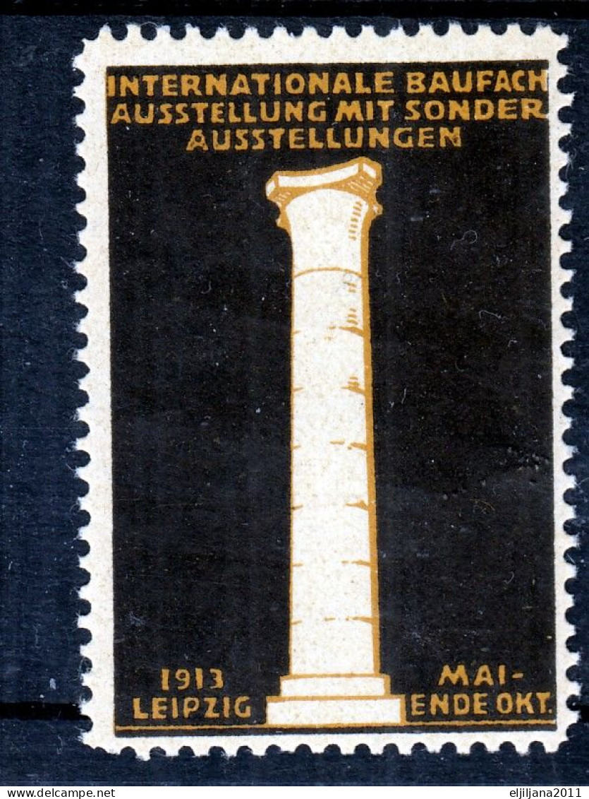 Germany LEIPZIG 1913 ⁕ Baufach Ausstellung Mit Sonderausstellung ⁕ 1v MNH Cinderella Vignette Reklamemarke - Erinnophilie