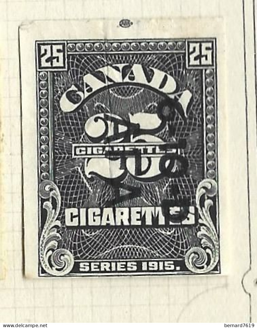 Timbres Taxe  -  Canada - Cigarette - Series 1915 - 25 Cigarettes - Fiscali