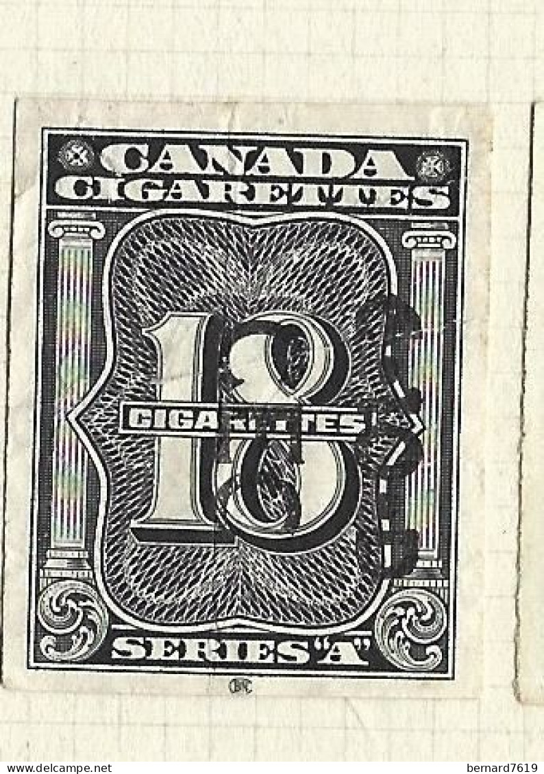 Timbres Taxe  -  Canada - Cigarette - Series A  - 18 Cigarettes - Revenues