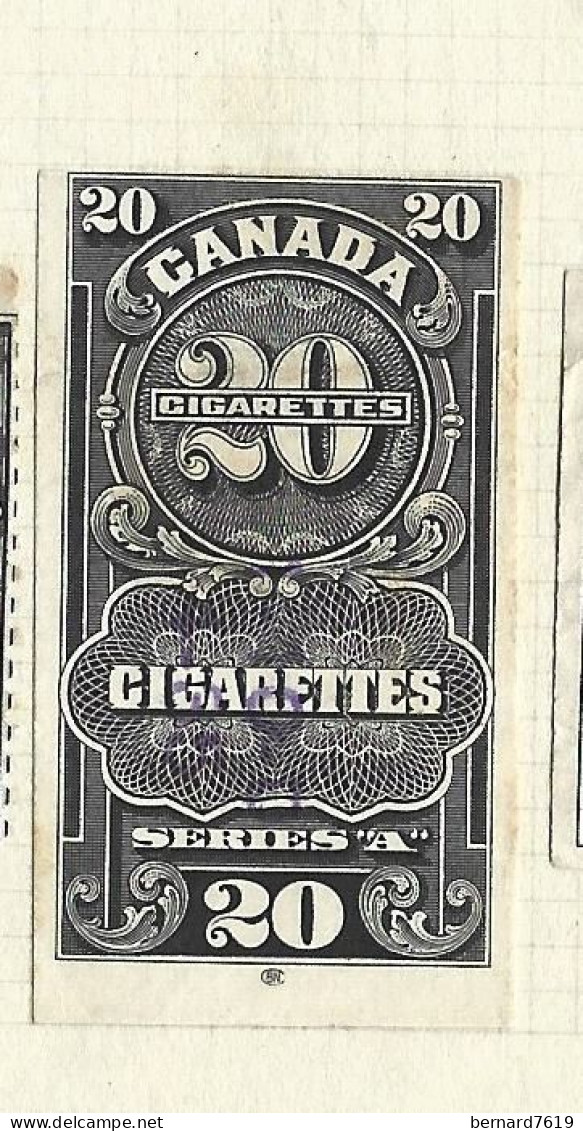 Timbres Taxe  -  Canada - Cigarette - Series A  - 20 Cigarettes - Fiscale Zegels