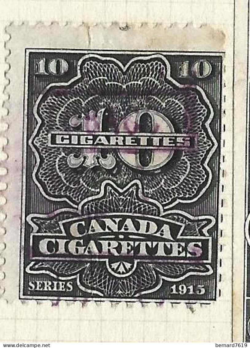 Timbres Taxe  -  Canada - Cigarette - Series 1915 - 10 Cigarettes - Fiscale Zegels