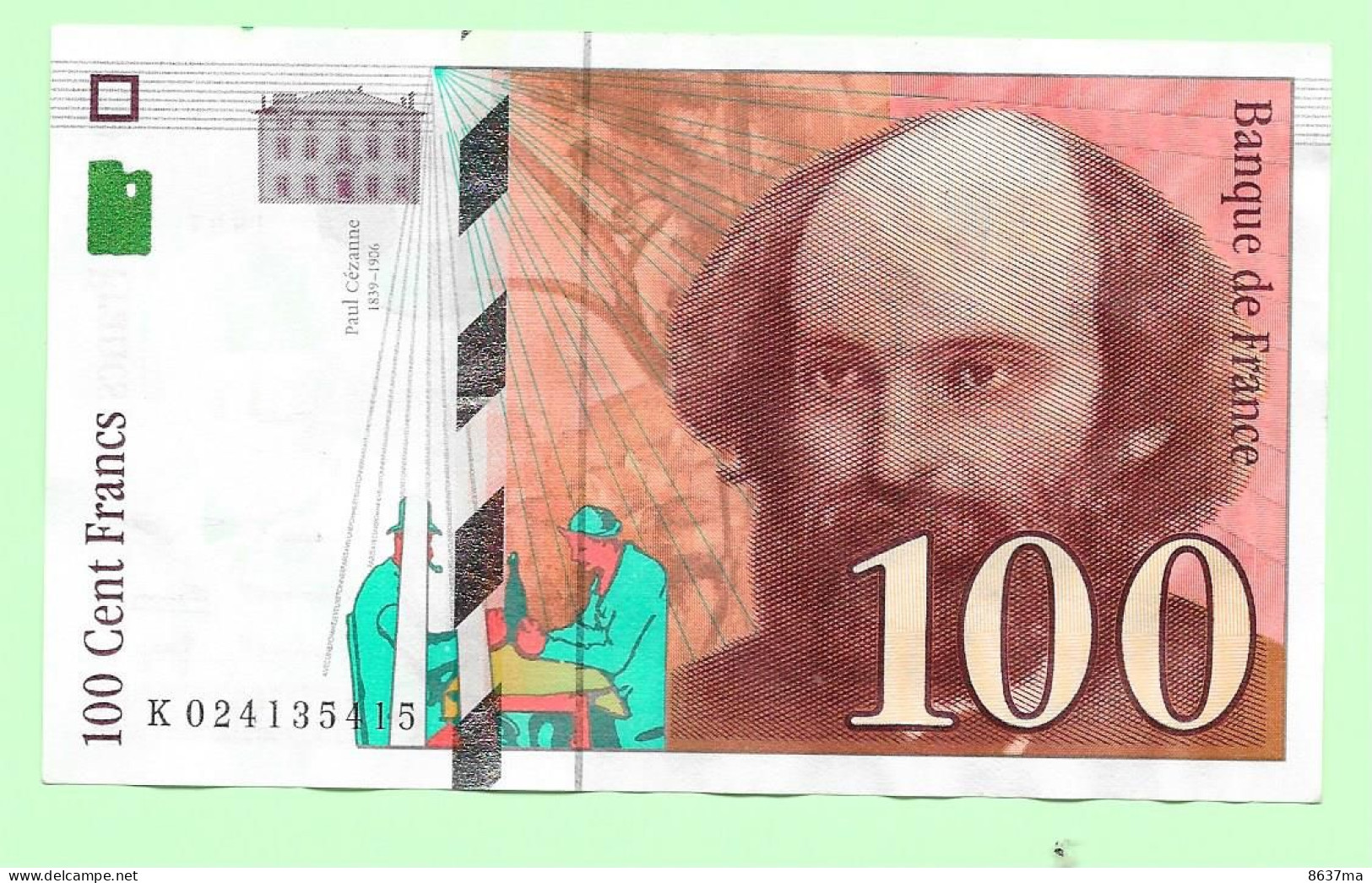 Billet 100 Fr - CEZANNE - - 1997 - Série K - 100 F 1997-1998 ''Cézanne''