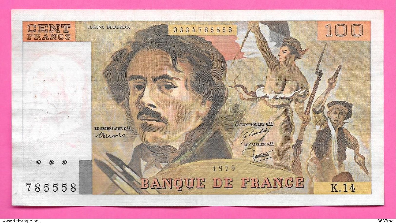 Billet 100 Fr - DELACROIX - - 1979 - Série K.14 - 100 F 1978-1995 ''Delacroix''