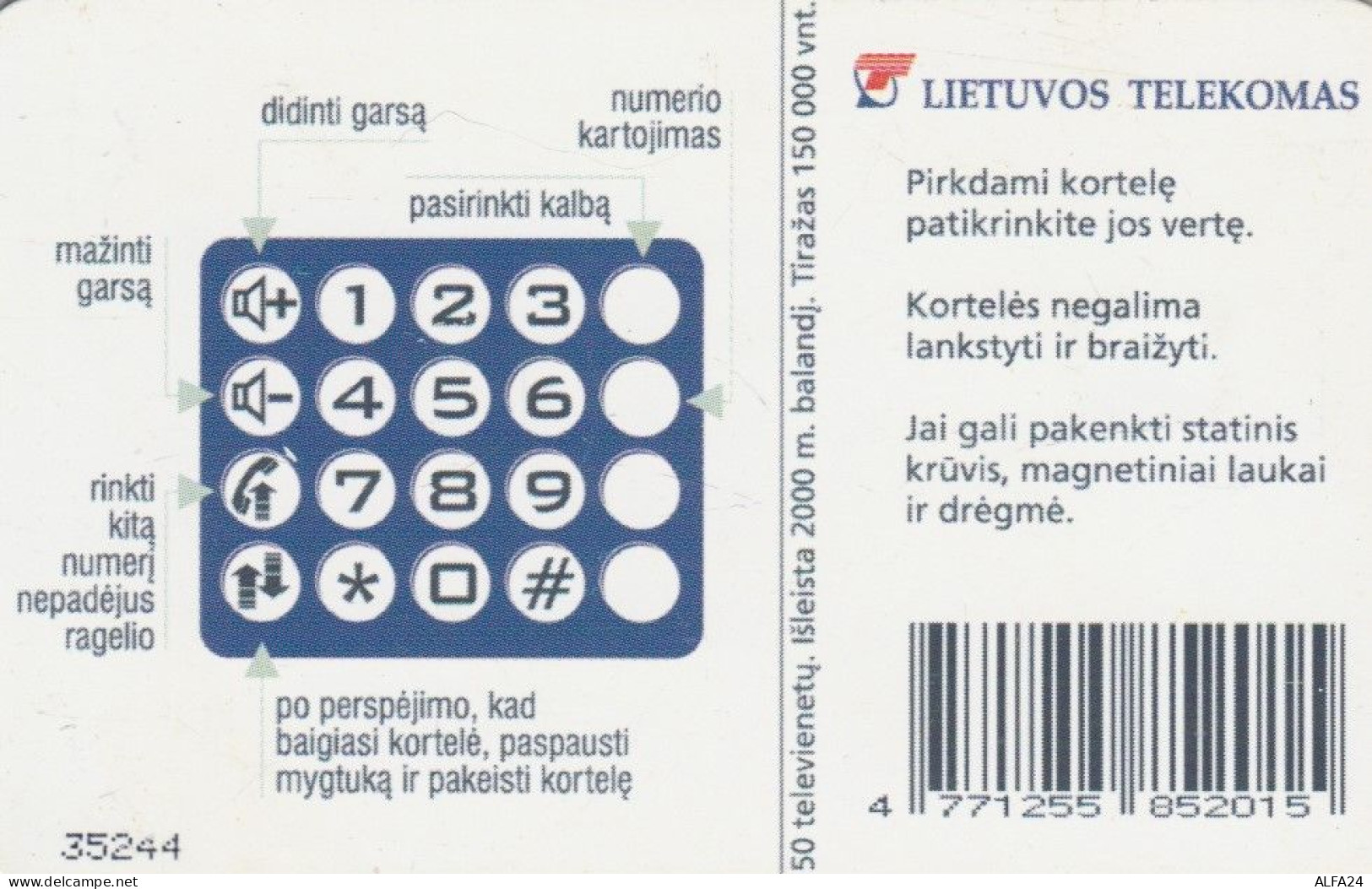 PHONE CARD LITUANIA (E89.20.7 - Litauen