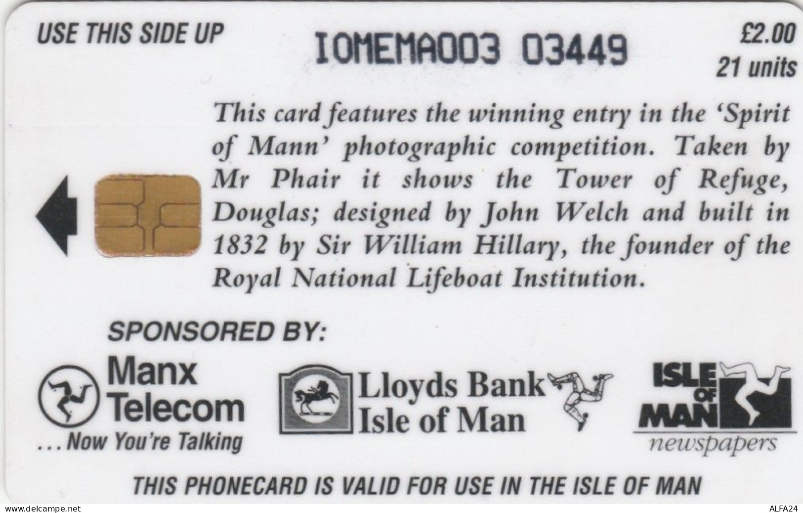 PHONE CARD ISOLA MAN (E89.17.8 - [ 6] Isle Of Man