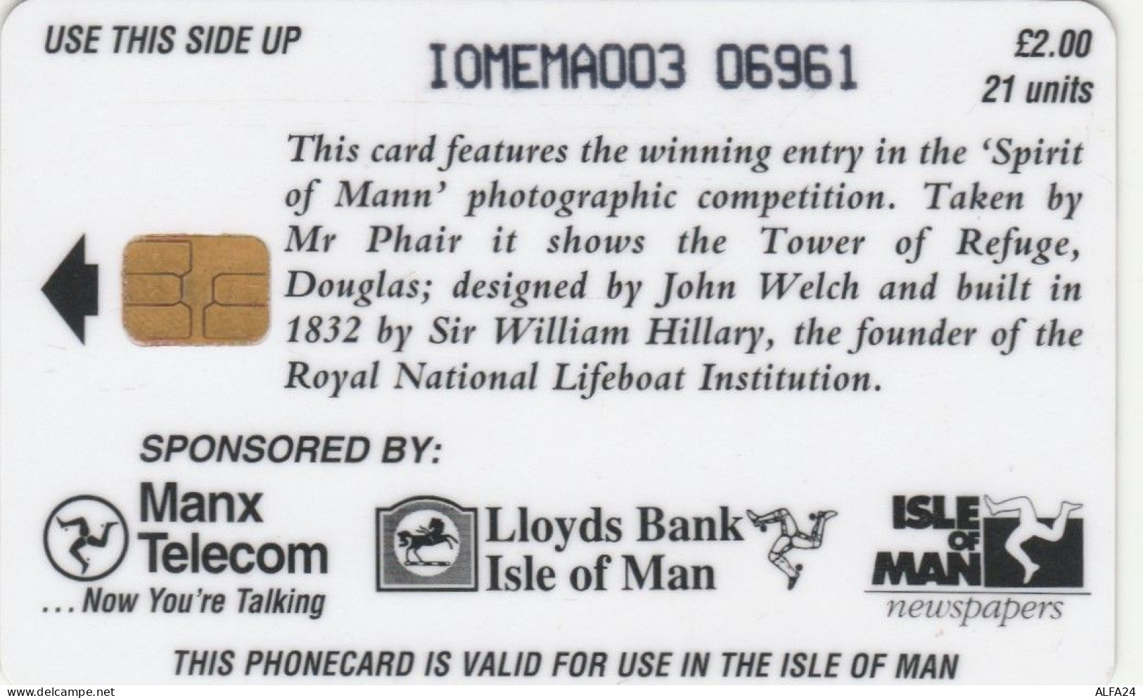 PHONE CARD ISOLA MAN (E89.17.6 - [ 6] Isle Of Man