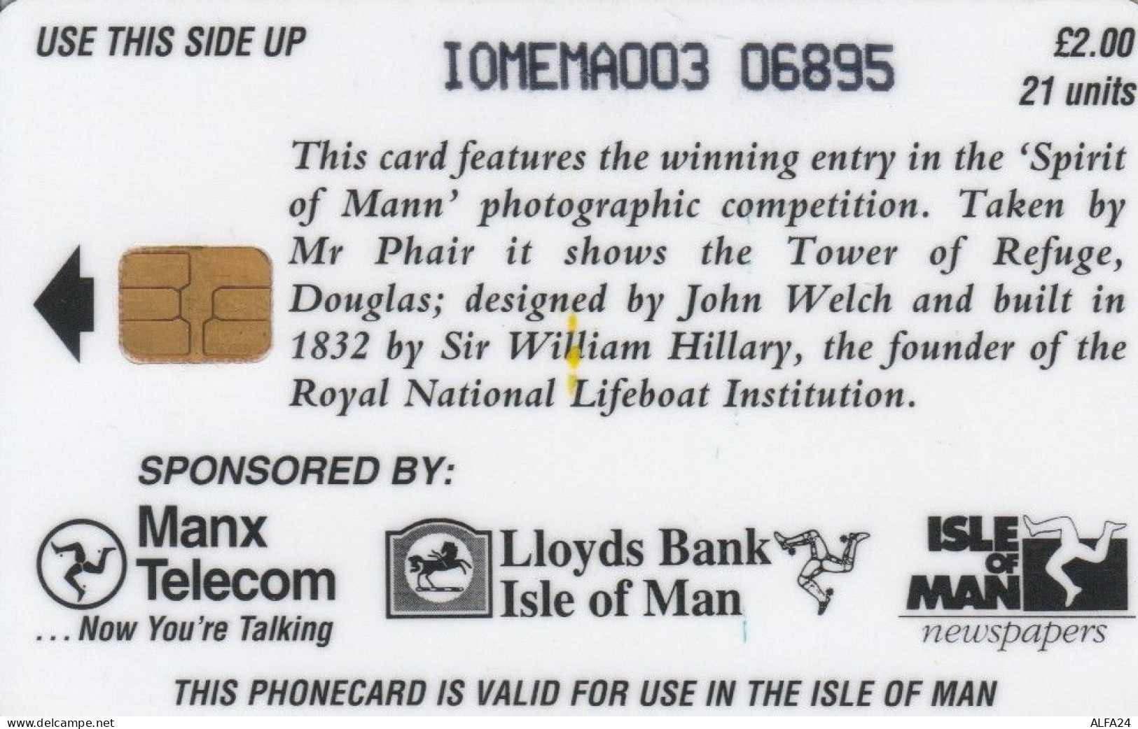 PHONE CARD ISOLA MAN (E89.17.7 - [ 6] Isle Of Man