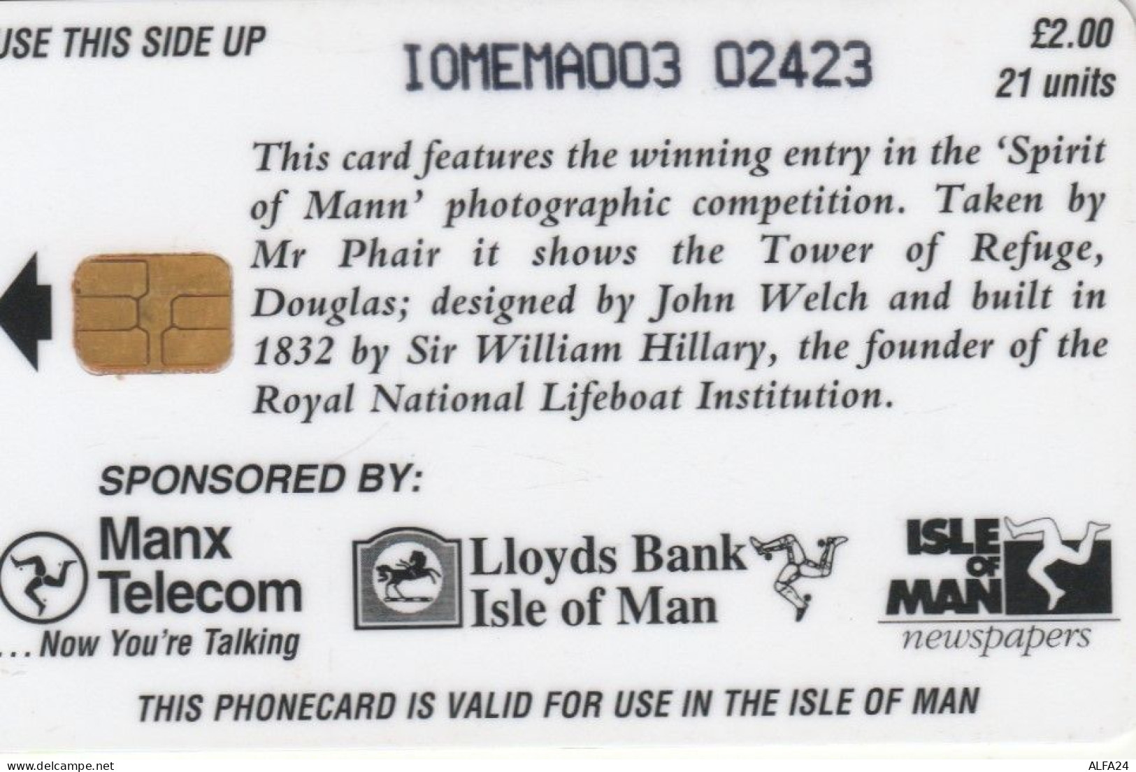 PHONE CARD ISOLA MAN (E89.17.3 - Île De Man