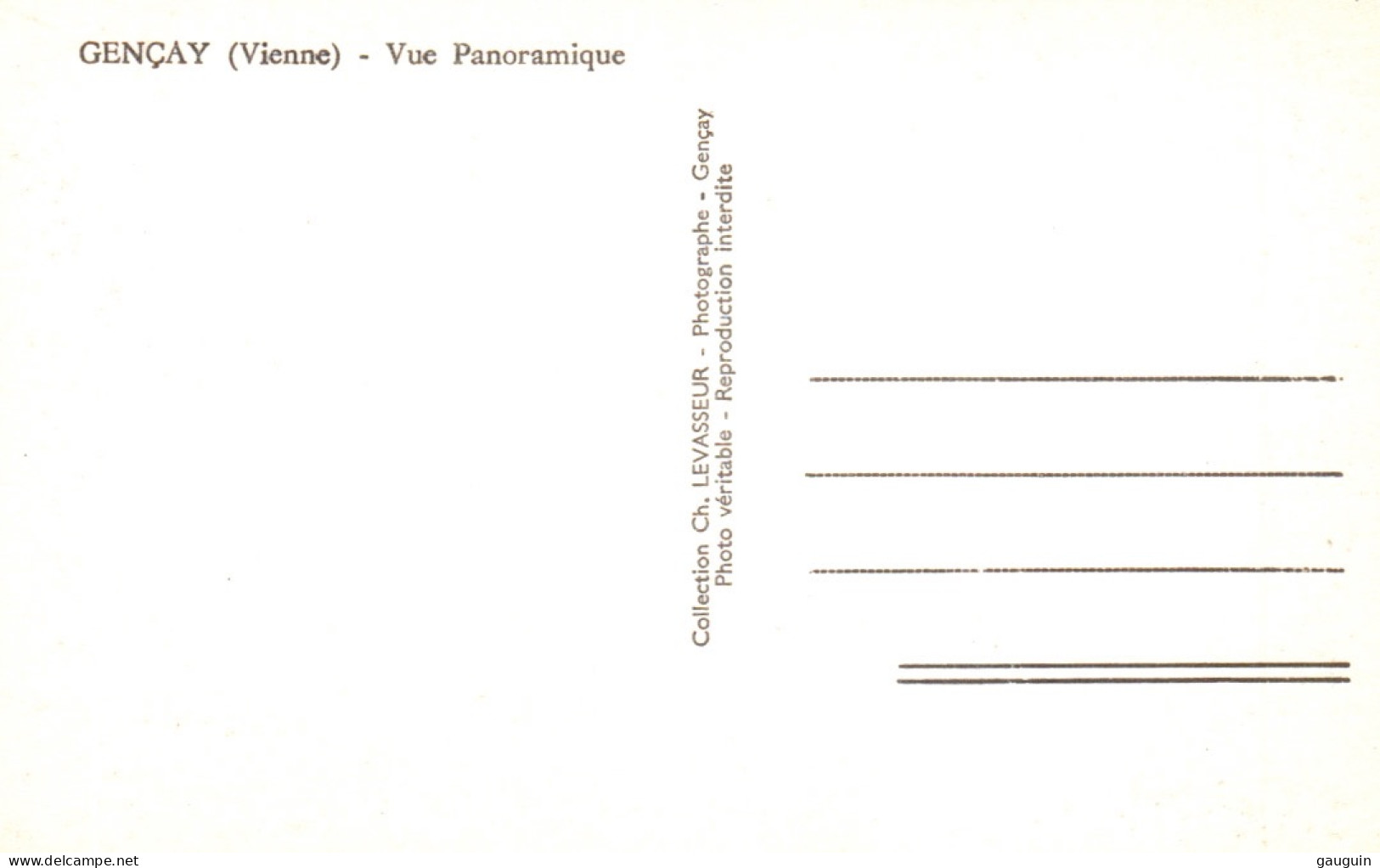 CPSM - GENÇAY - Vue Panoramique - Edition Ch.Levasseur (format 9x14) - Gencay