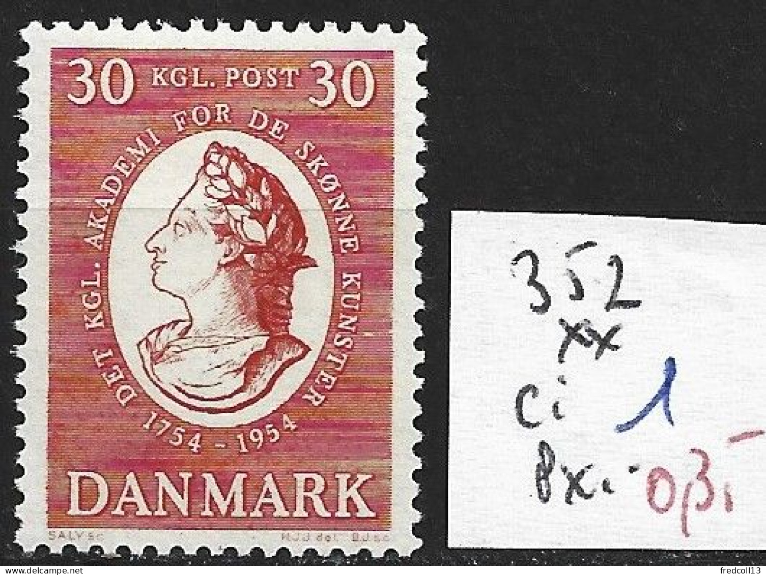 DANEMARK 352 ** Côte 1 € - Unused Stamps