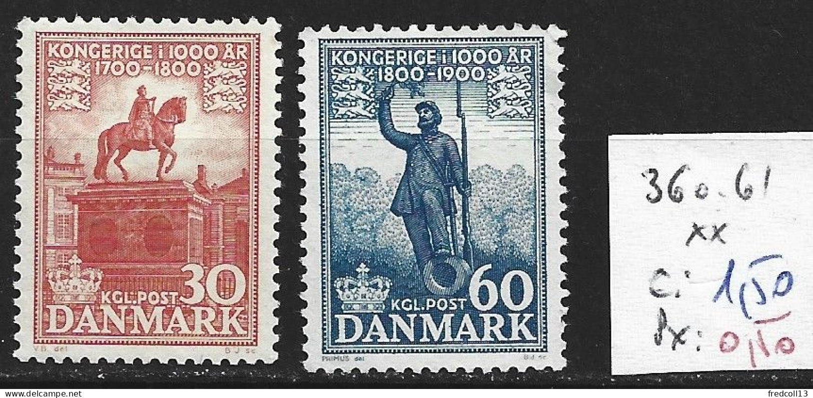 DANEMARK 360-61 ** Côte 1.50 € - Nuevos