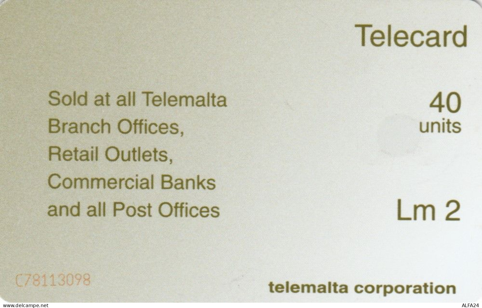 PHONE CARD MALTA  (E90.23.8 - Malte