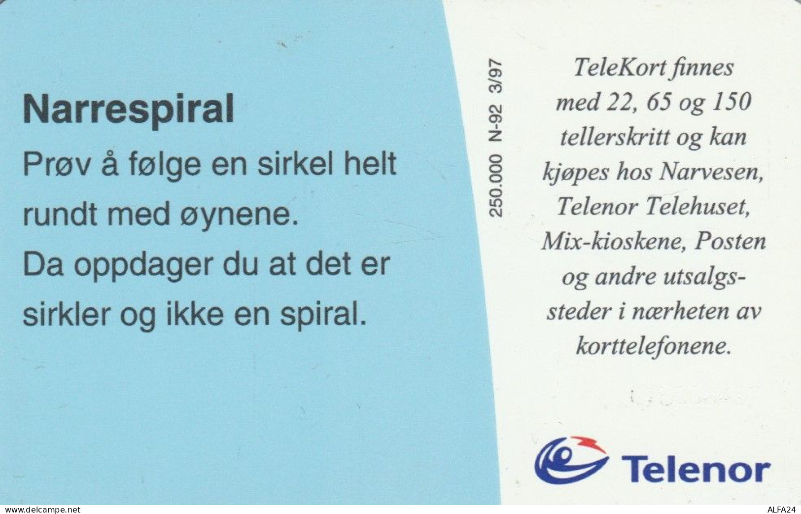 PHONE CARD NORVEGIA  (E90.12.3 - Norvège