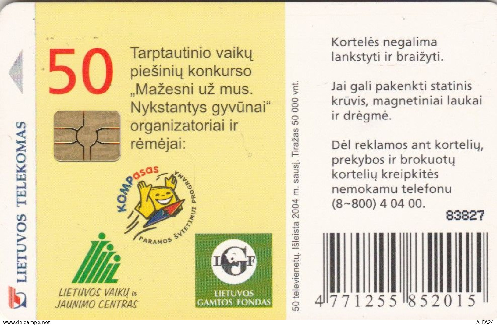 PHONE CARD LITUANIA  (E90.4.2 - Lituanie