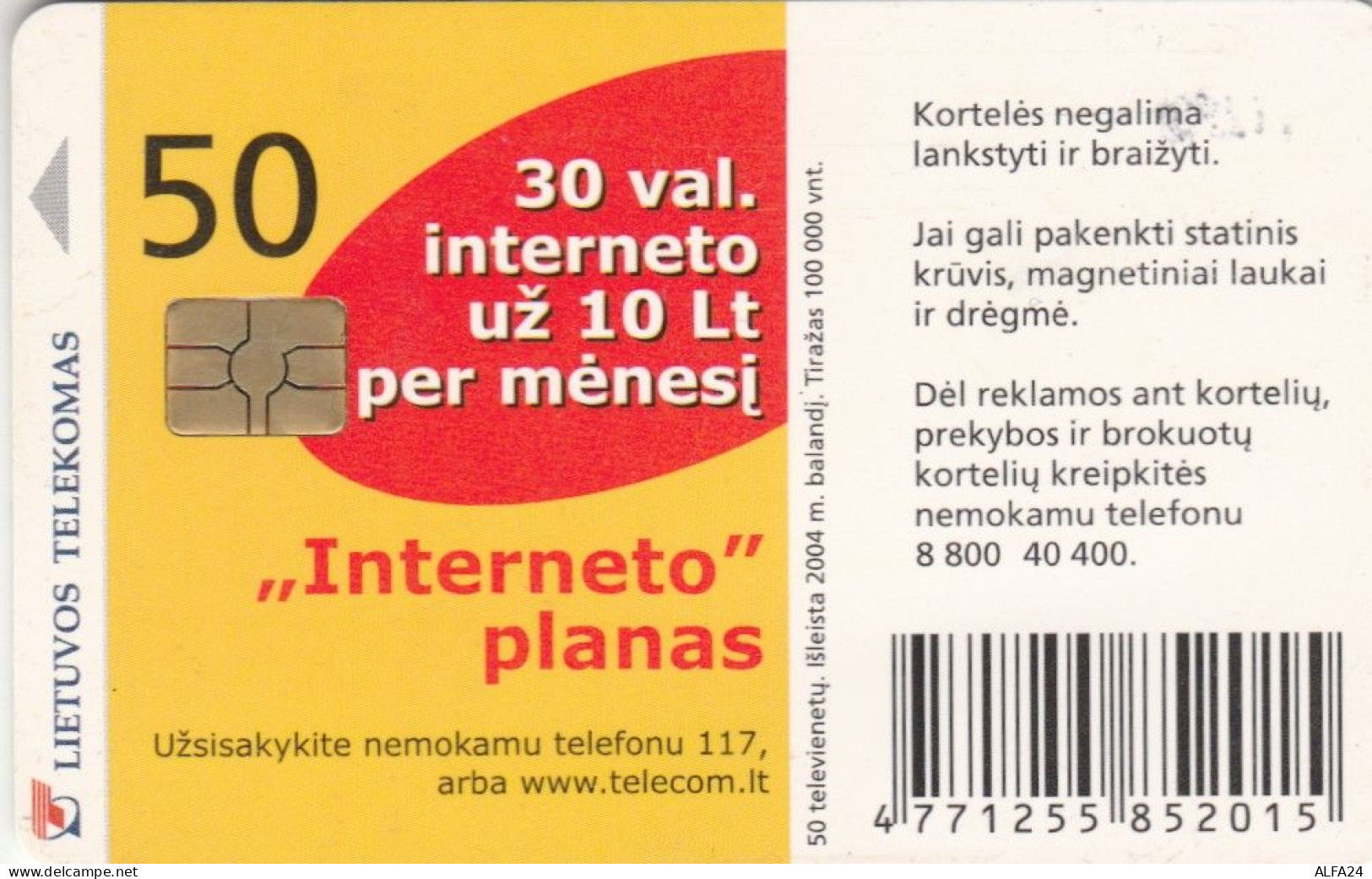 PHONE CARD LITUANIA  (E90.2.2 - Litauen