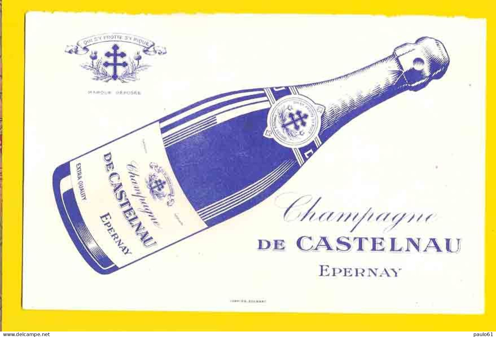 Buvard Champagne De CASTELNAU ; EPERNAY ; Blanc - Liquor & Beer